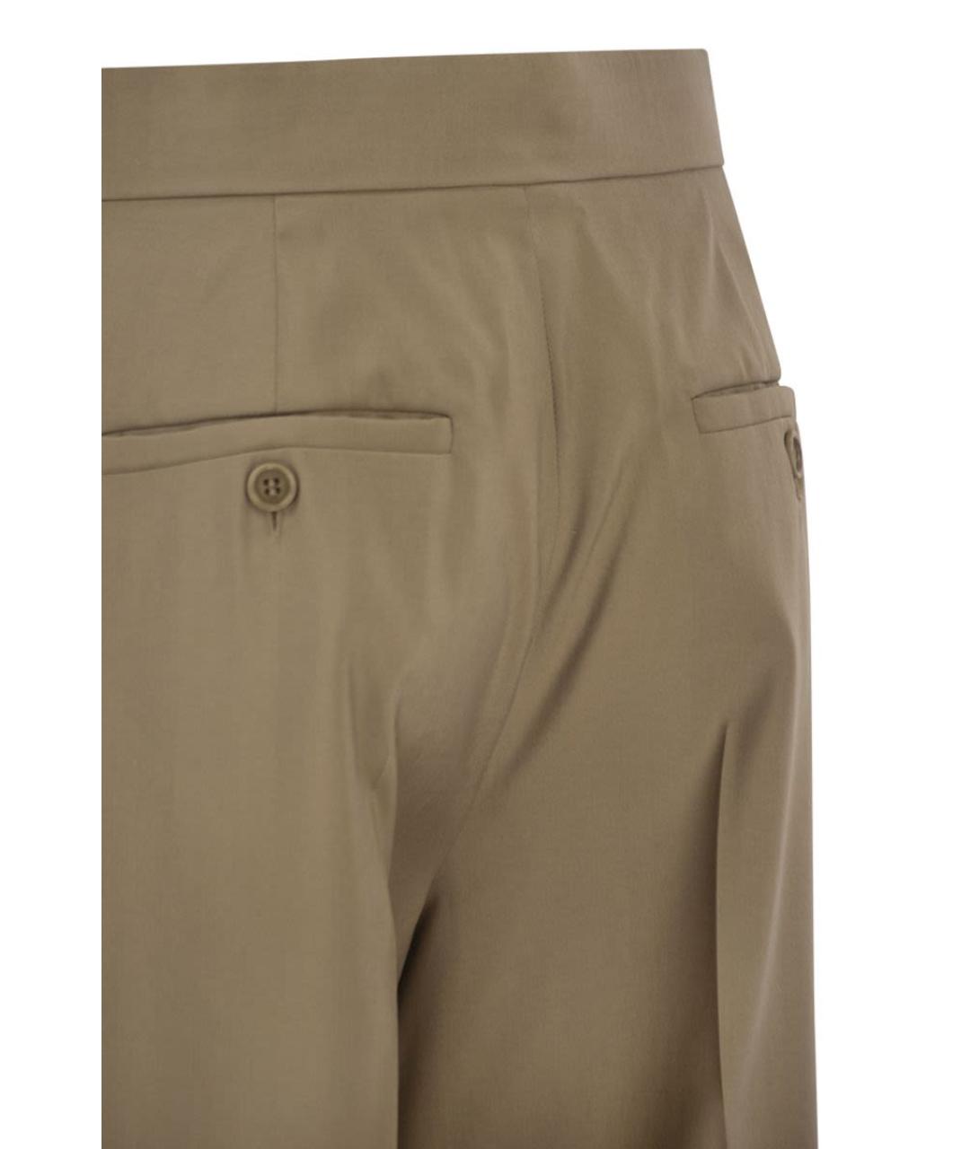 MAX MARA Бежевые шерстяные прямые брюки, фото 4
