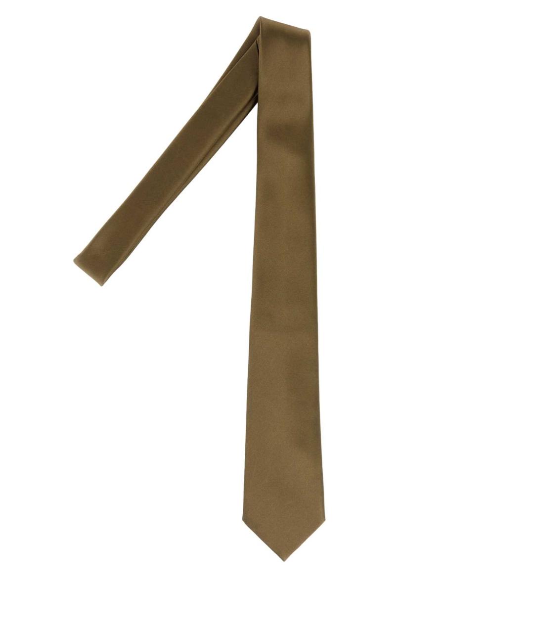 SAINT LAURENT Зеленый шелковый галстук, фото 2