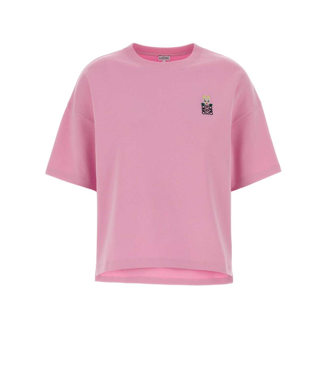 LOEWE Розовая хлопковая футболка, фото 1