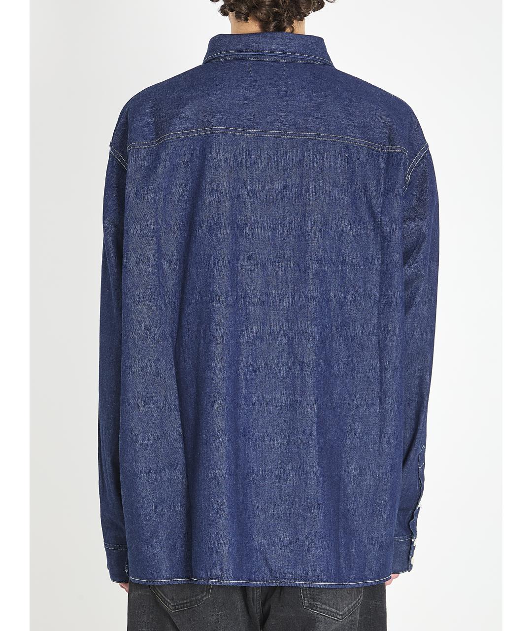 CELINE Синяя хлопковая кэжуал рубашка, фото 4