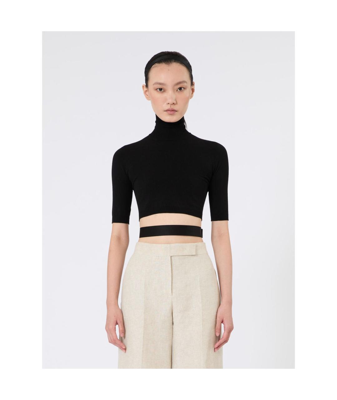 MAX MARA Черная вискозная водолазка, фото 5