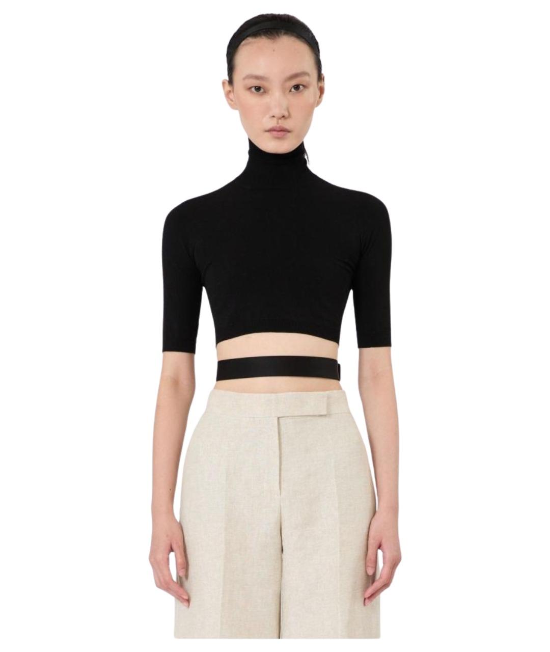 MAX MARA Черная вискозная водолазка, фото 1