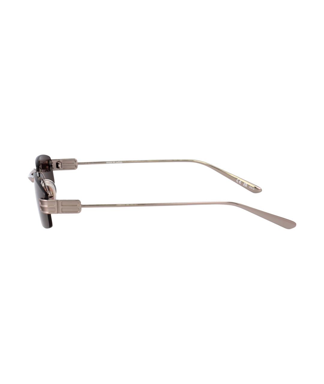 BALENCIAGA Серые металлические солнцезащитные очки, фото 3