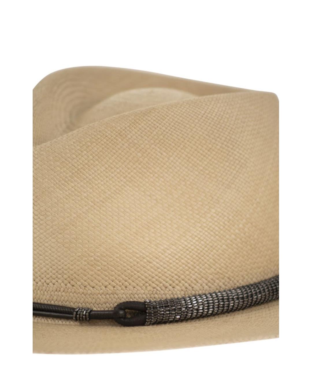BRUNELLO CUCINELLI Бежевая шляпа, фото 4
