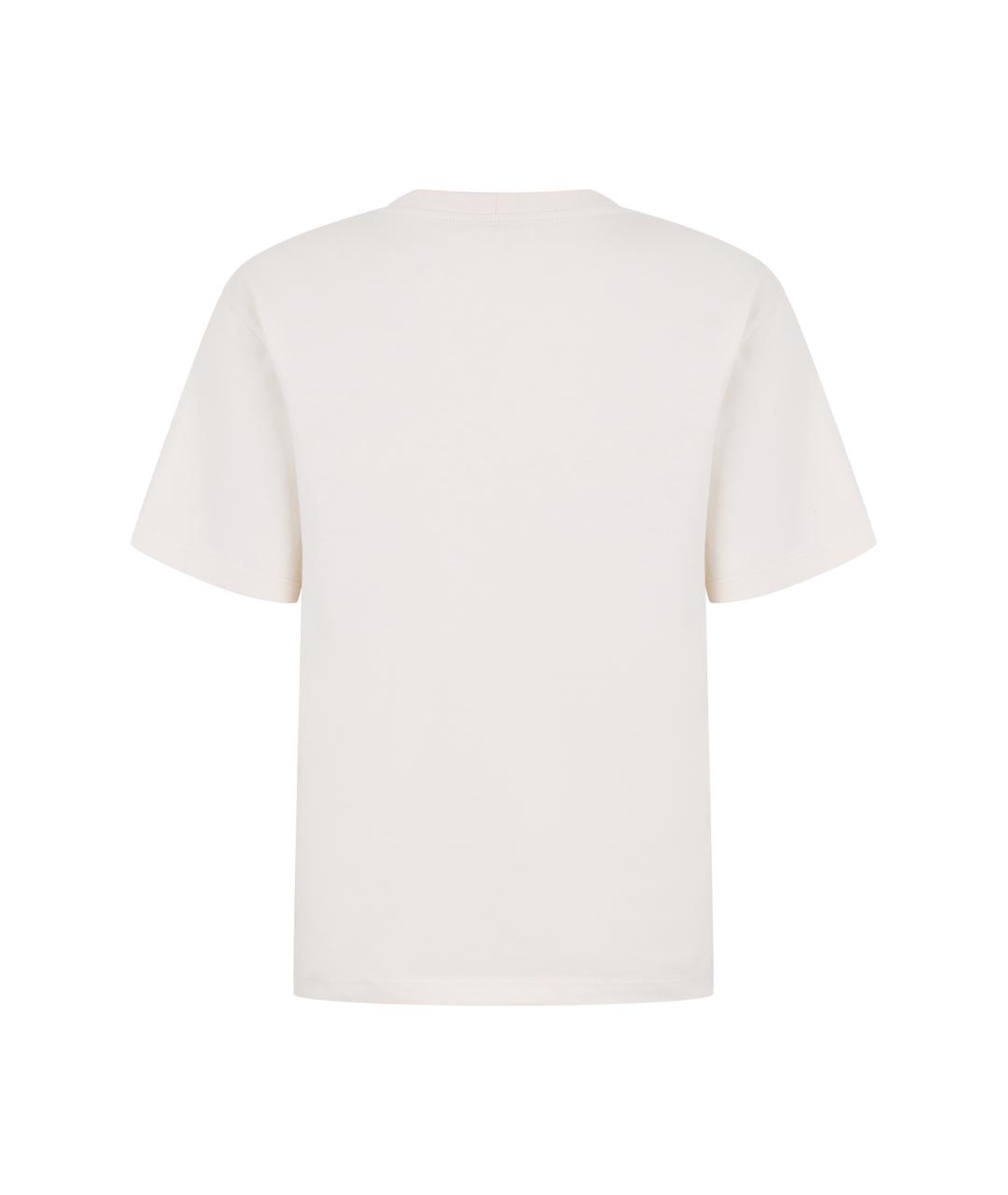 CELINE Бежевая хлопковая футболка, фото 2