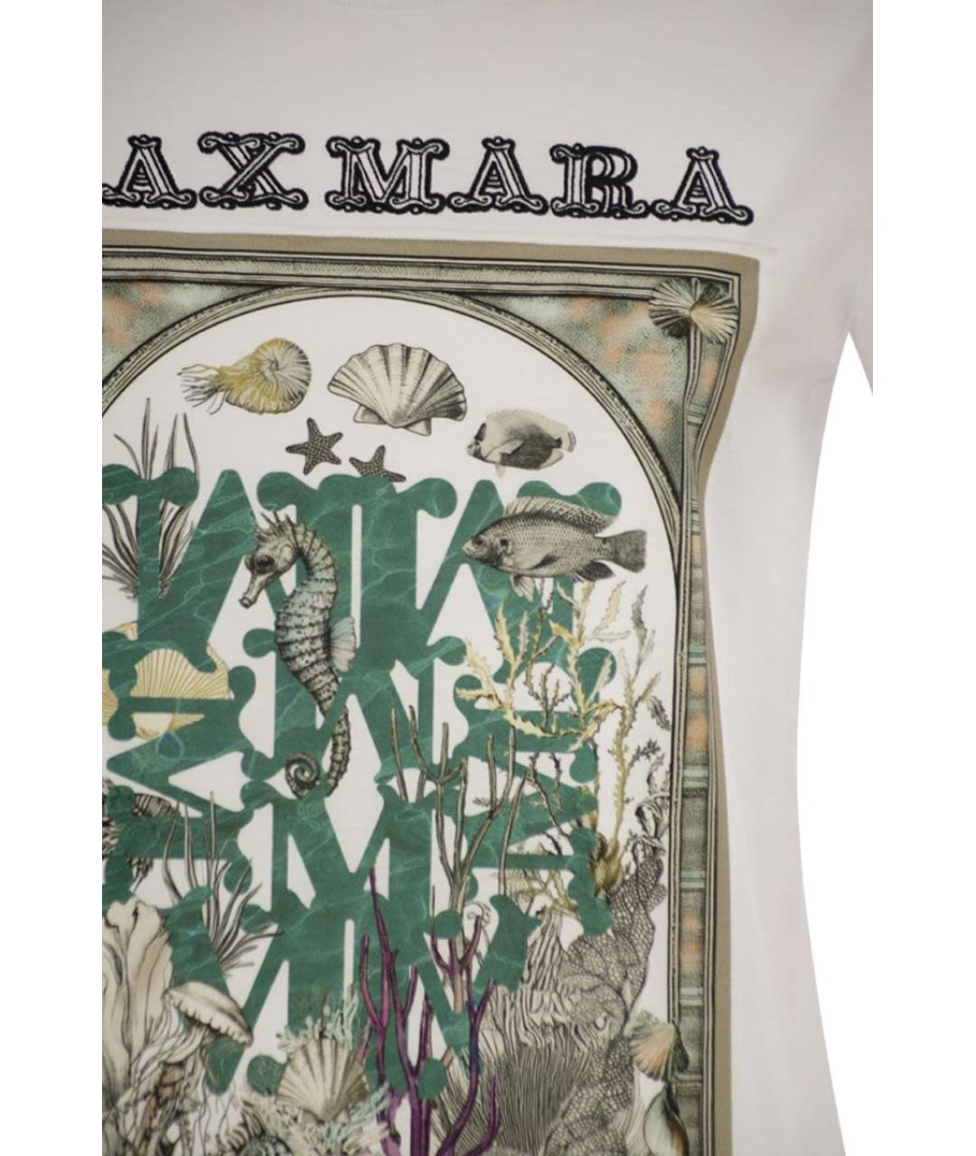 MAX MARA Белая хлопковая футболка, фото 4