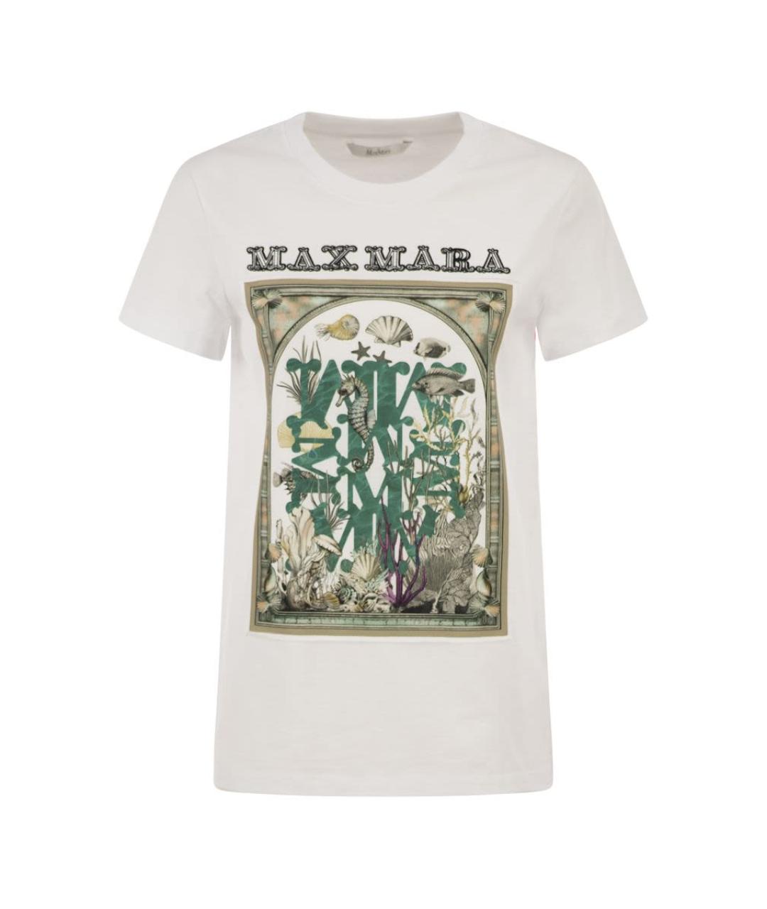 MAX MARA Белая хлопковая футболка, фото 1