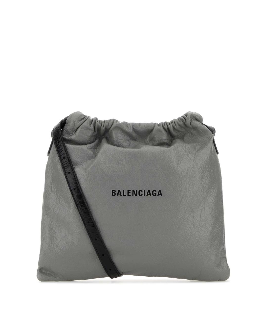 BALENCIAGA Серая кожаная сумка на плечо, фото 1
