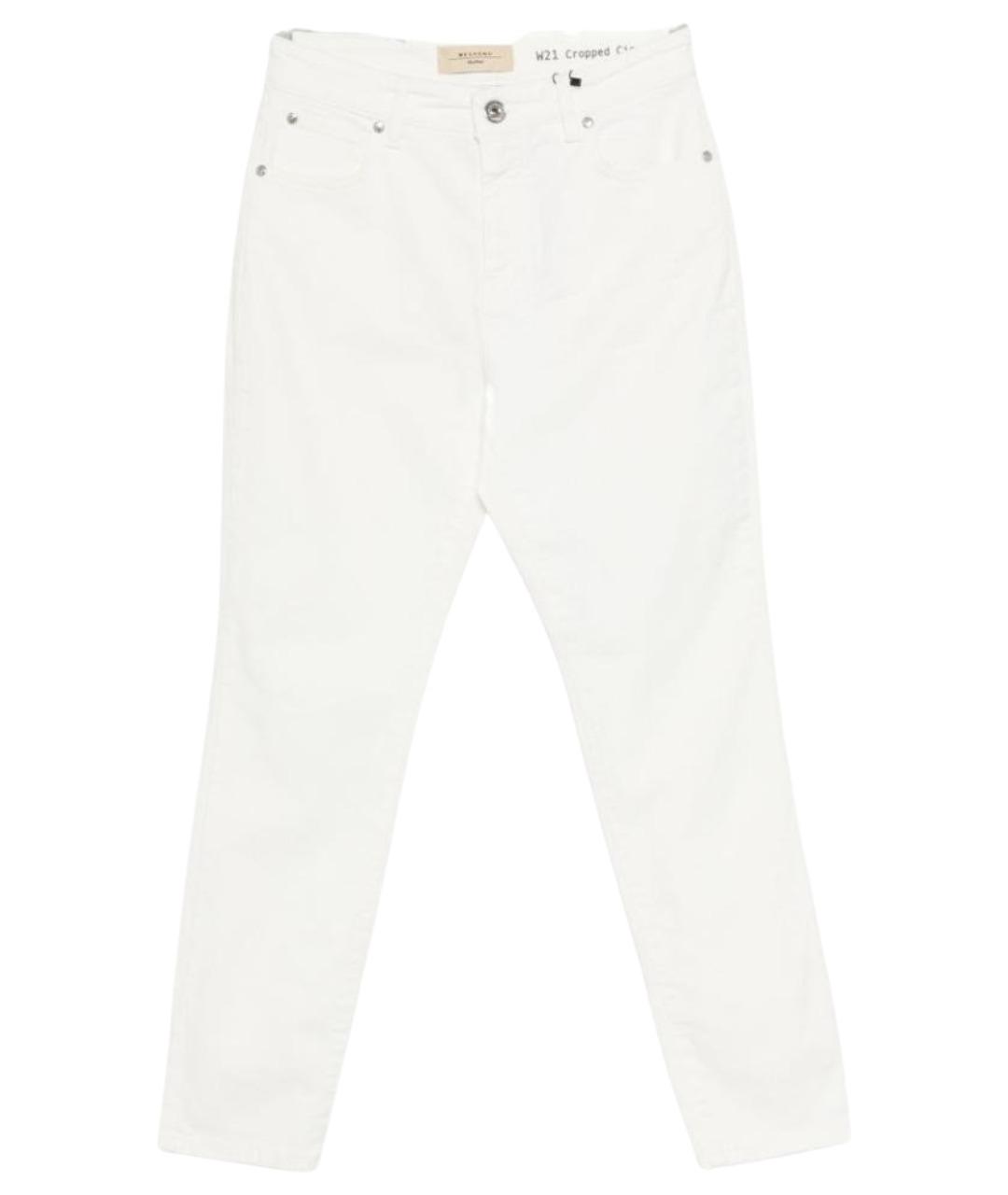 WEEKEND MAX MARA Белые хлопковые прямые брюки, фото 1