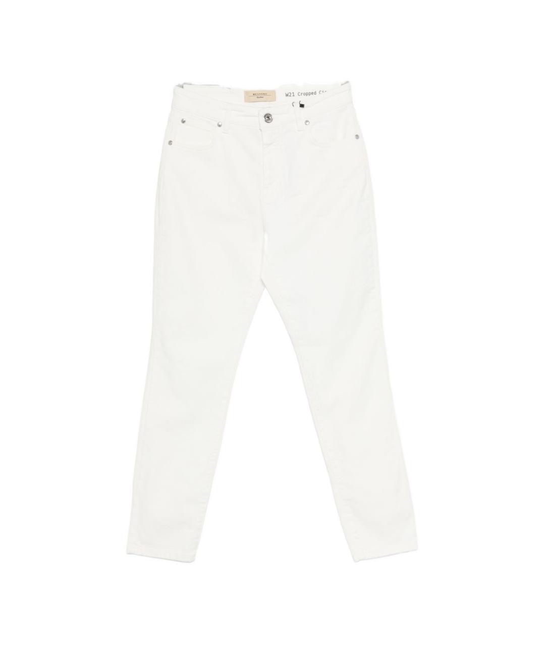 WEEKEND MAX MARA Белые хлопковые прямые брюки, фото 6