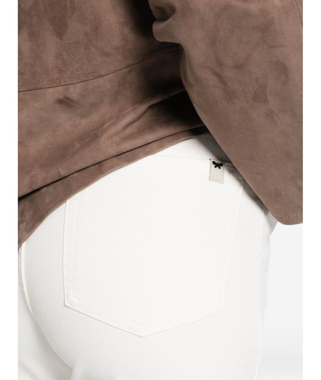 WEEKEND MAX MARA Белые хлопковые прямые брюки, фото 4