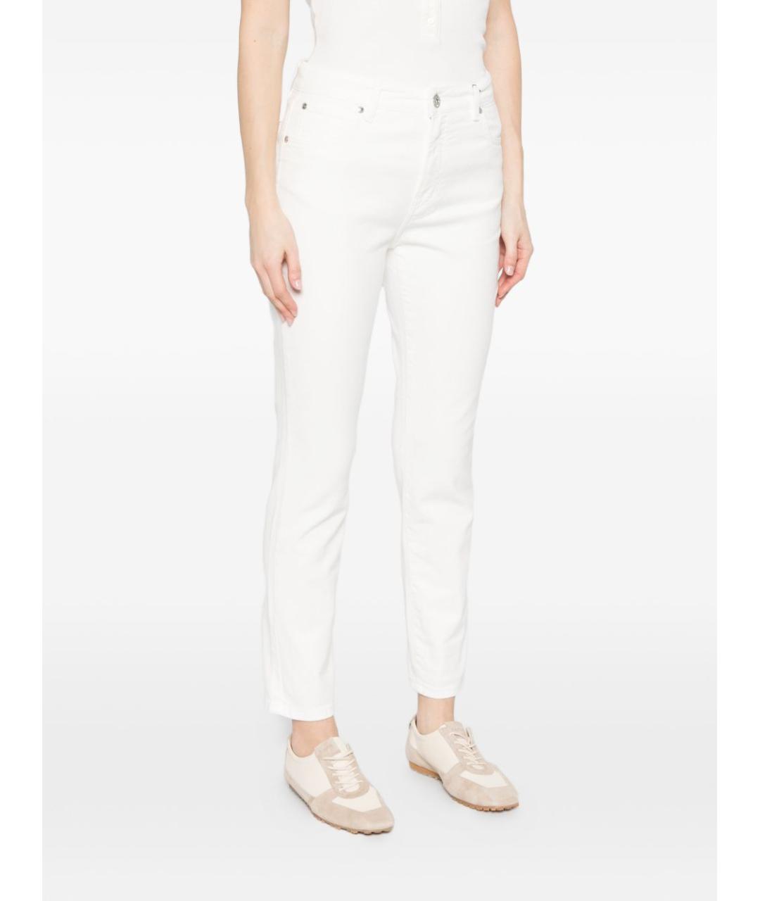 WEEKEND MAX MARA Белые хлопковые прямые брюки, фото 2