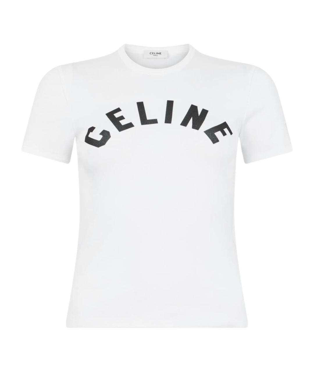 CELINE Белая хлопковая футболка, фото 1