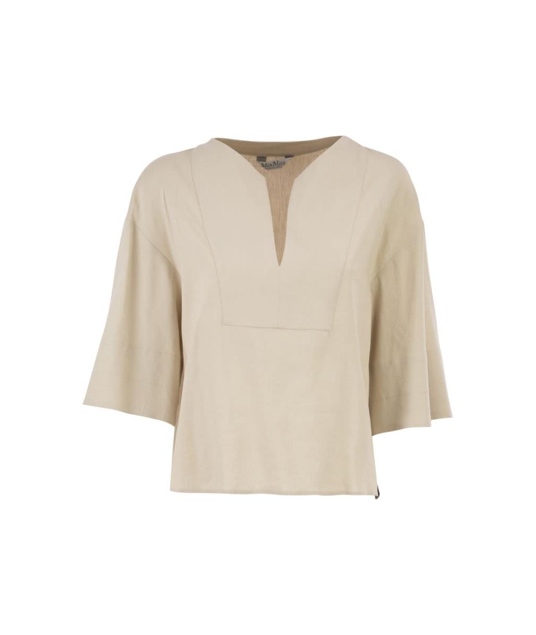 MAX MARA Бежевая льняная рубашка, фото 1