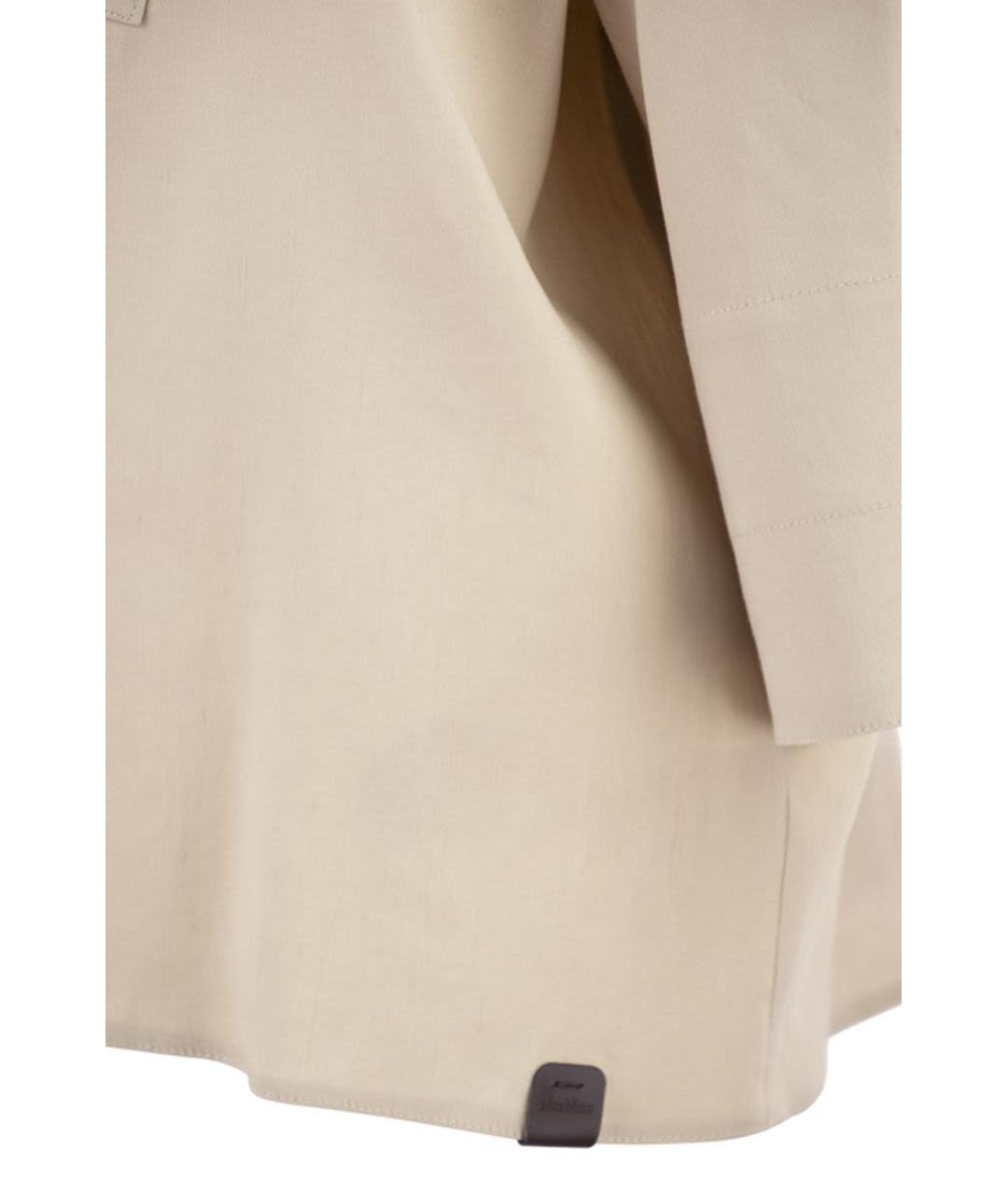 MAX MARA Бежевая льняная рубашка, фото 4