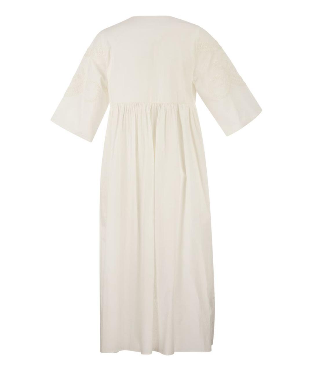 WEEKEND MAX MARA Белое хлопковое повседневное платье, фото 2