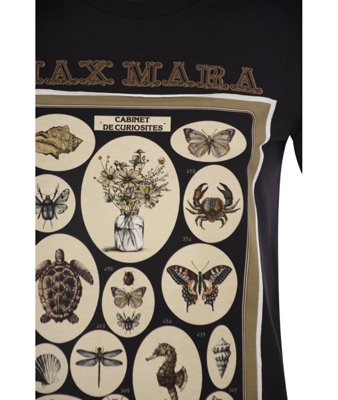 MAX MARA Черная хлопковая футболка, фото 4