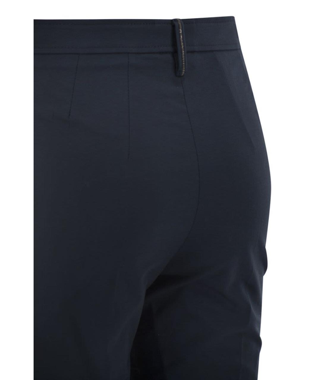 BRUNELLO CUCINELLI Синие хлопковые прямые брюки, фото 4