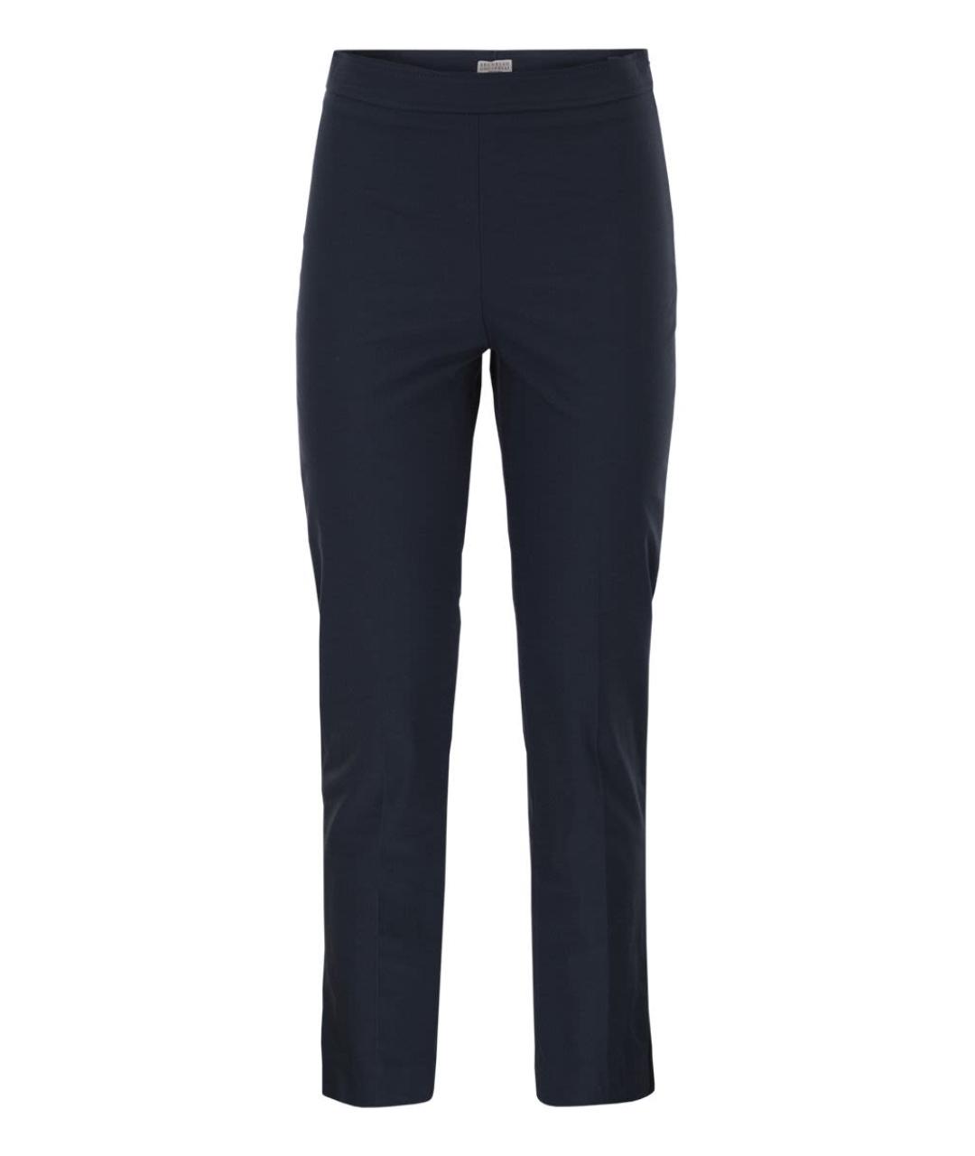 BRUNELLO CUCINELLI Синие хлопковые прямые брюки, фото 1