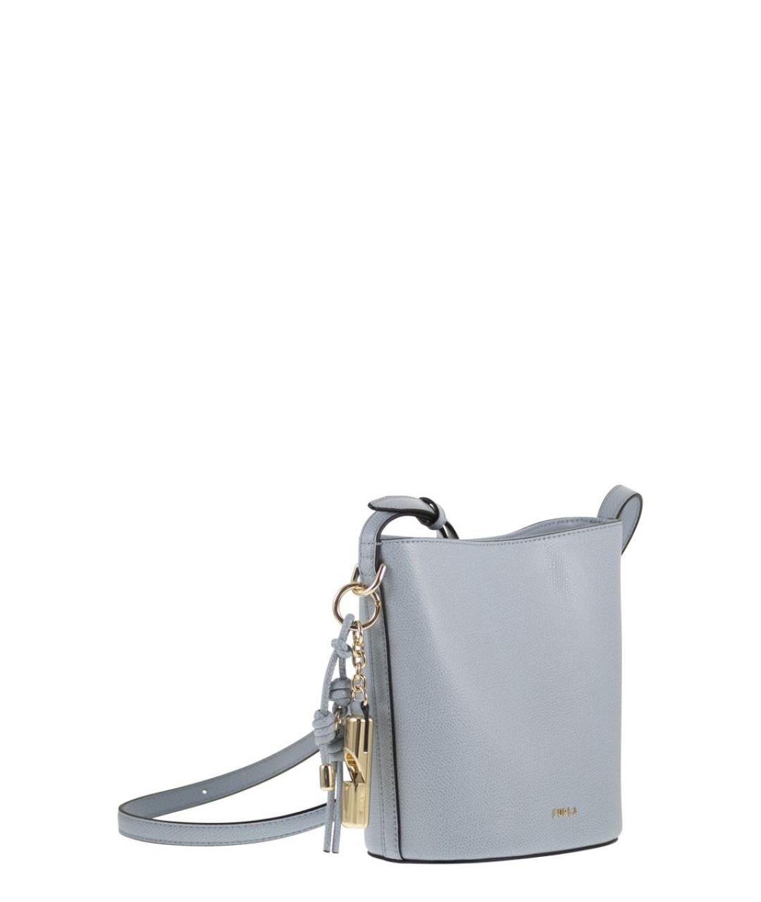 FURLA Голубая кожаная сумка через плечо, фото 4