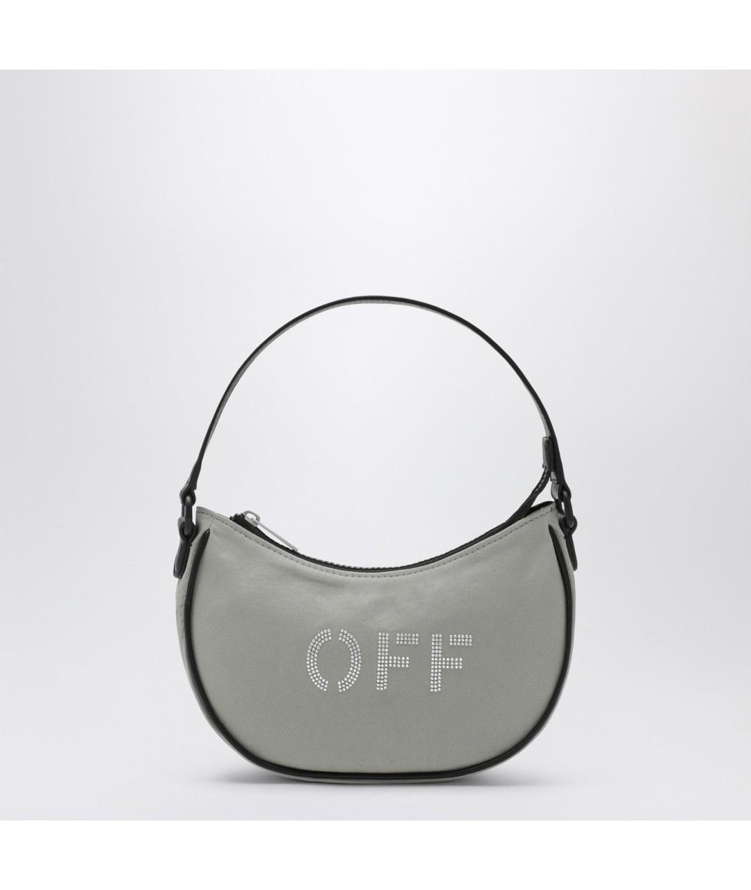 OFF-WHITE Серая сумка с короткими ручками, фото 3