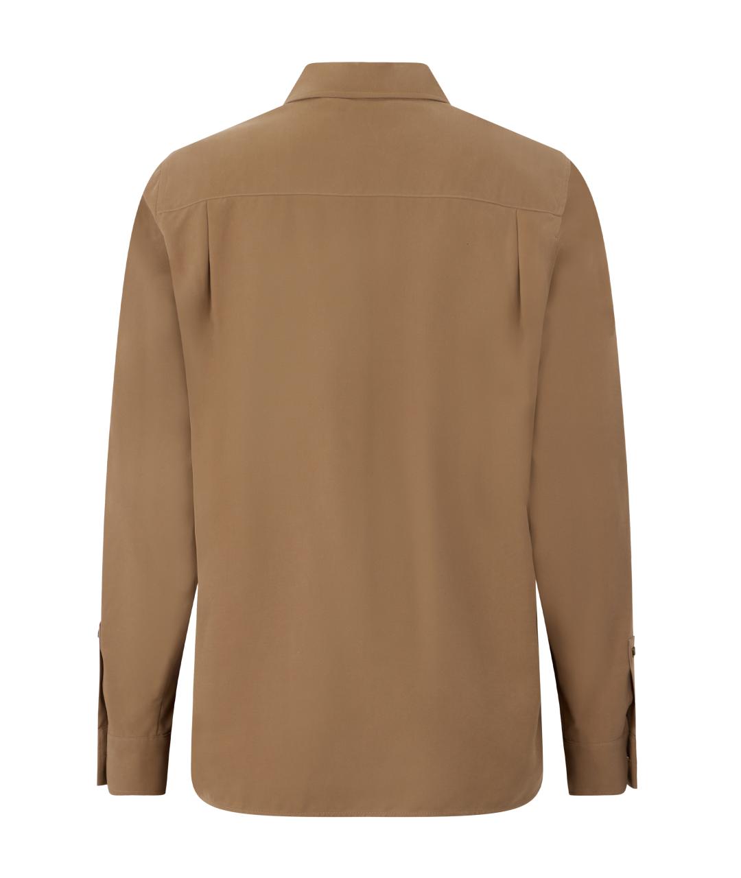 MAX MARA Бежевая шелковая рубашка, фото 2