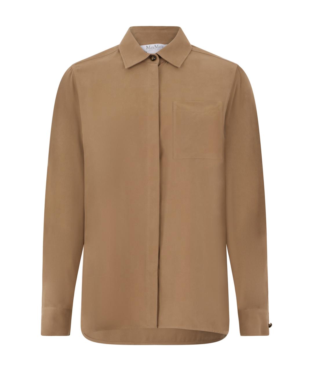 MAX MARA Бежевая шелковая рубашка, фото 1