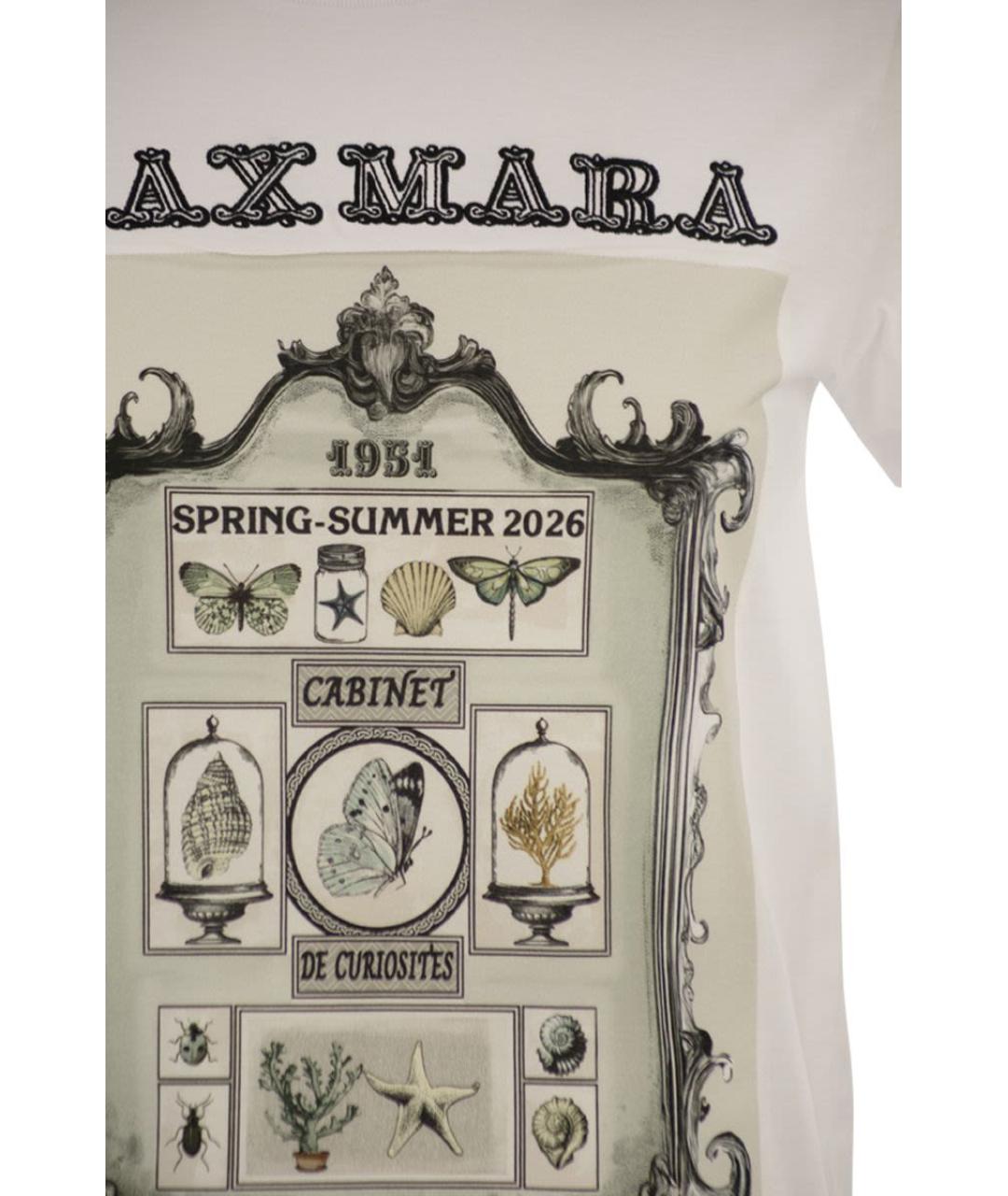 MAX MARA Белая хлопковая футболка, фото 4