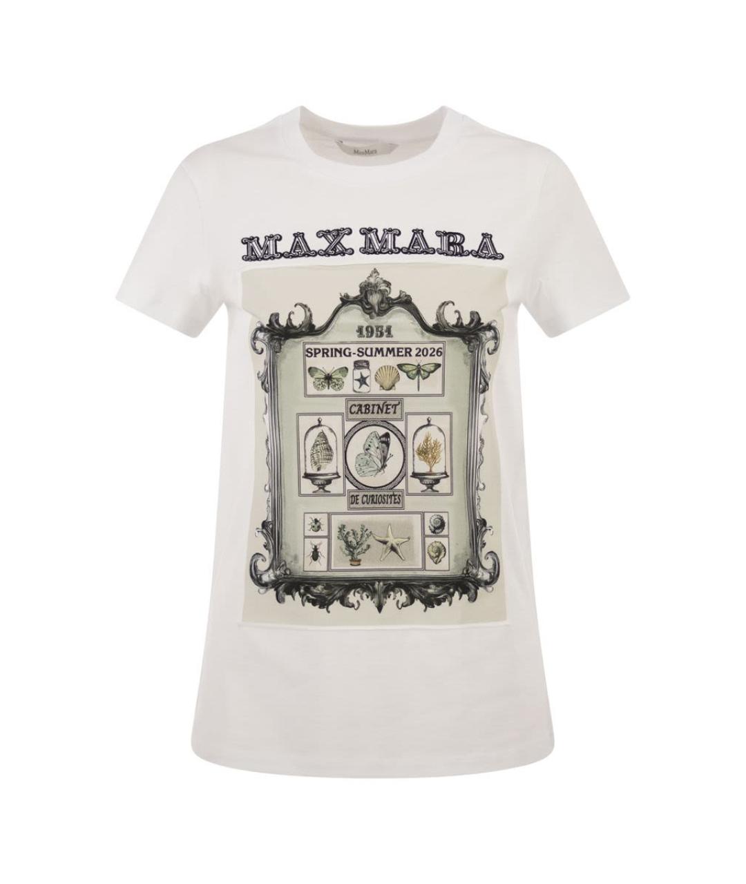MAX MARA Белая хлопковая футболка, фото 1