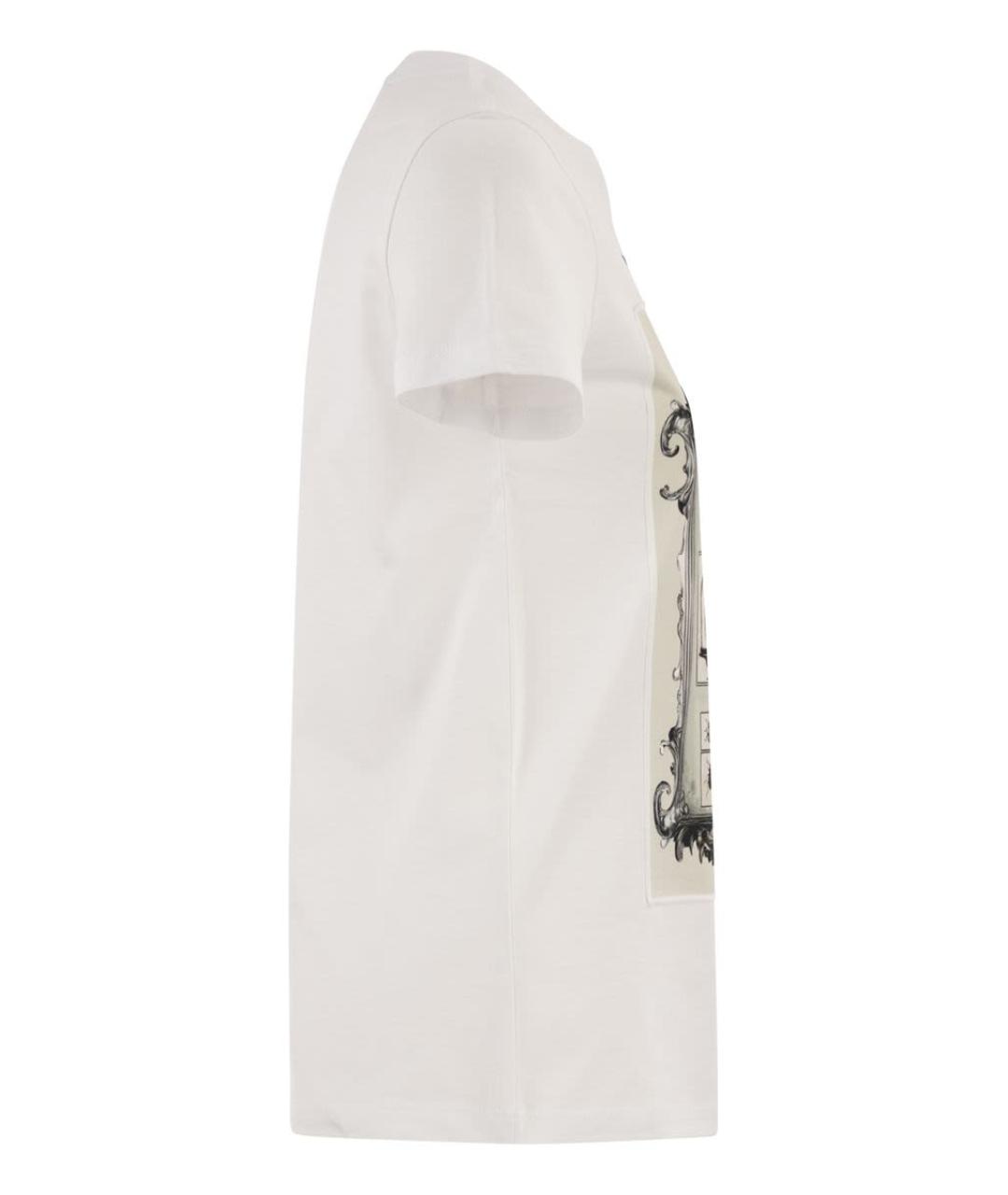 MAX MARA Белая хлопковая футболка, фото 3