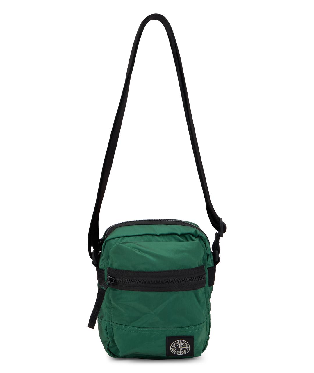 STONE ISLAND Зеленая синтетическая сумка на плечо, фото 1