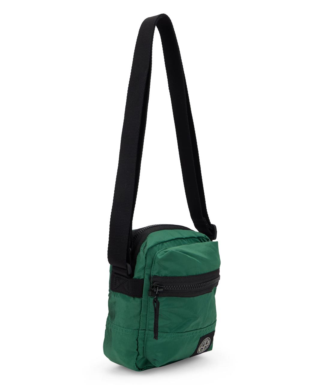 STONE ISLAND Зеленая синтетическая сумка на плечо, фото 3