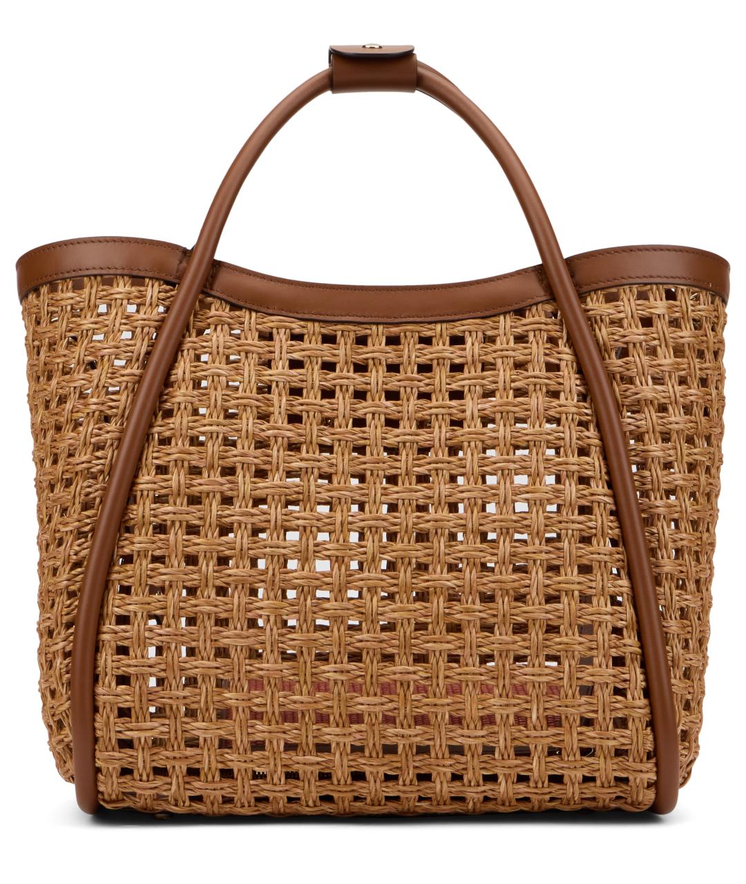 MAX MARA Коричневая пелетеная сумка тоут, фото 3