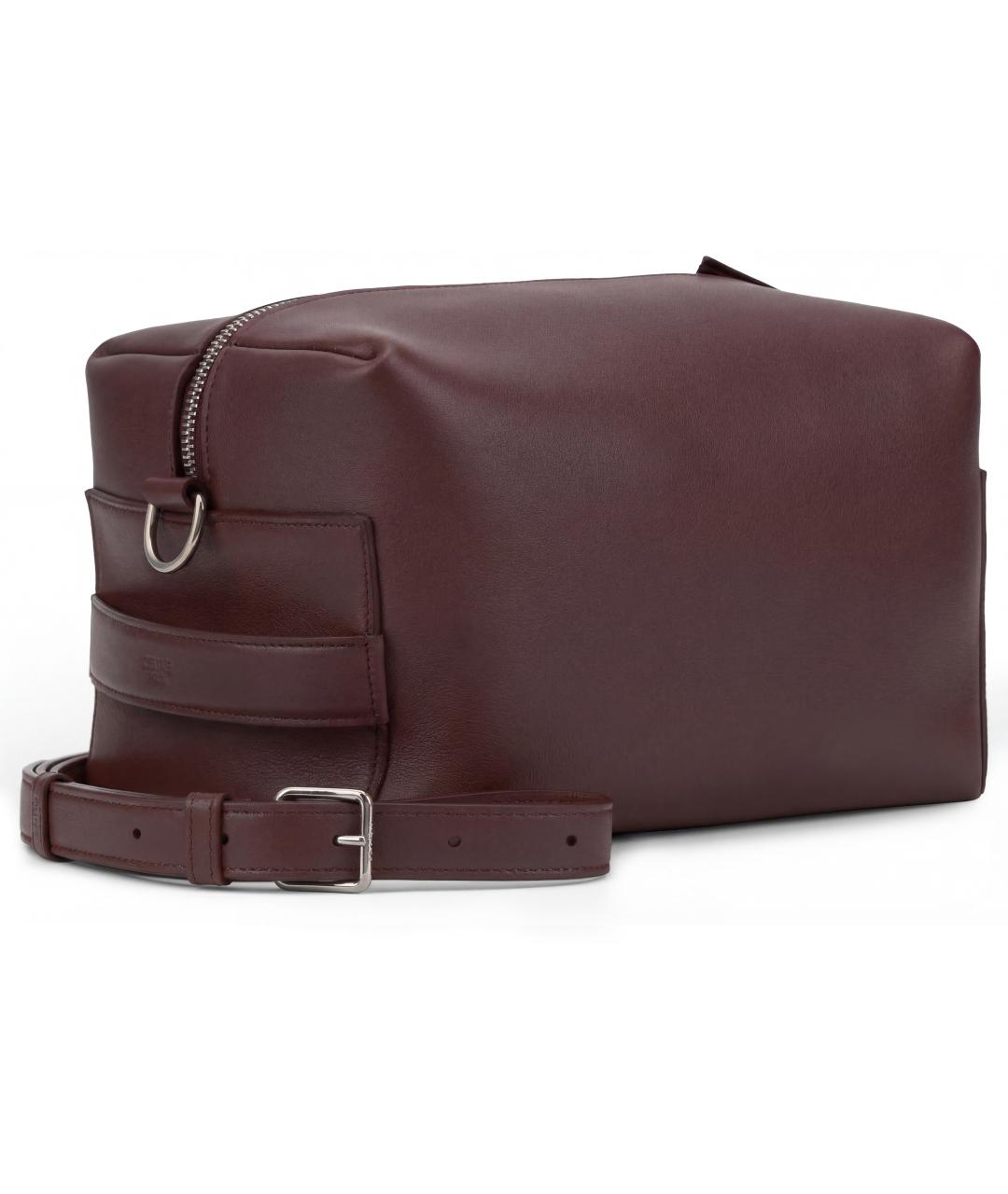 CELINE Бордовая кожаная сумка через плечо, фото 3