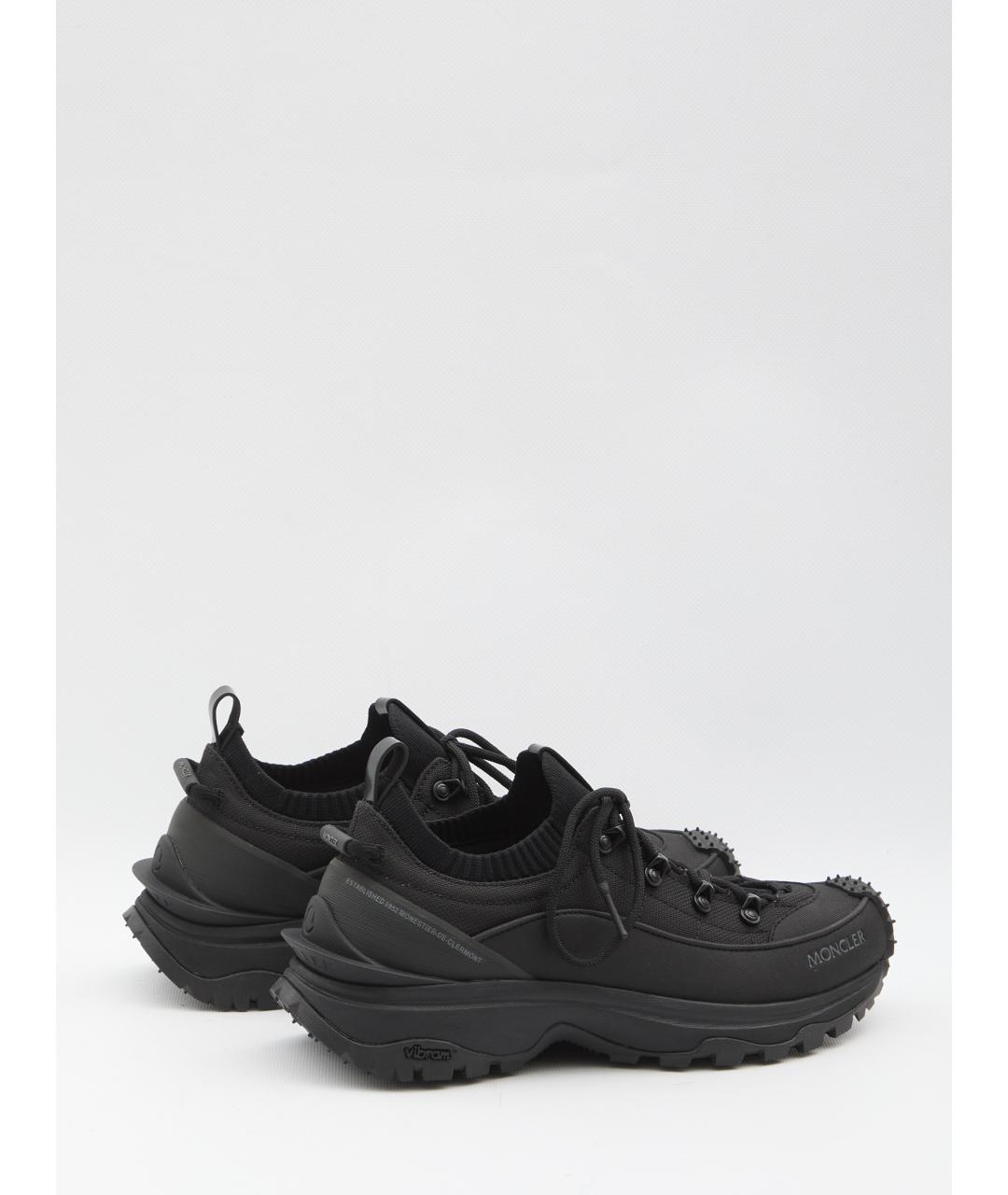 MONCLER Черные синтетические низкие кроссовки / кеды, фото 3