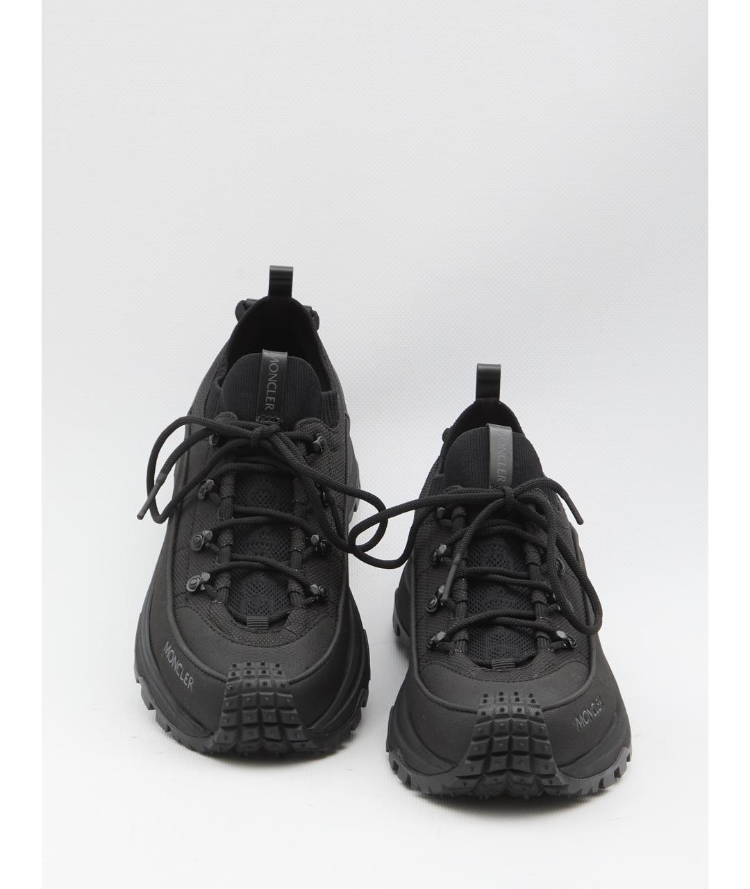 MONCLER Черные синтетические низкие кроссовки / кеды, фото 5
