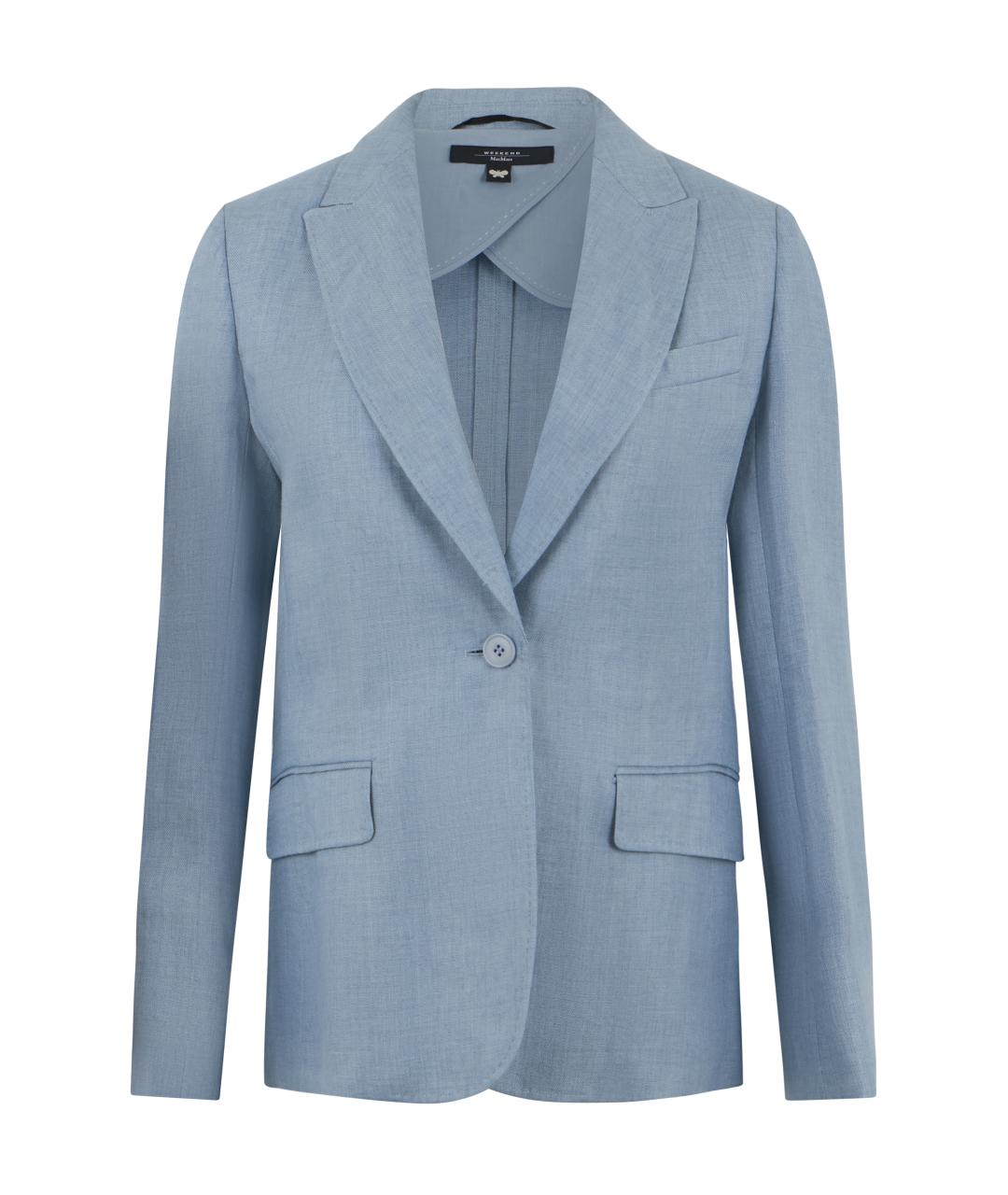 WEEKEND MAX MARA Голубой льняной жакет/пиджак, фото 1