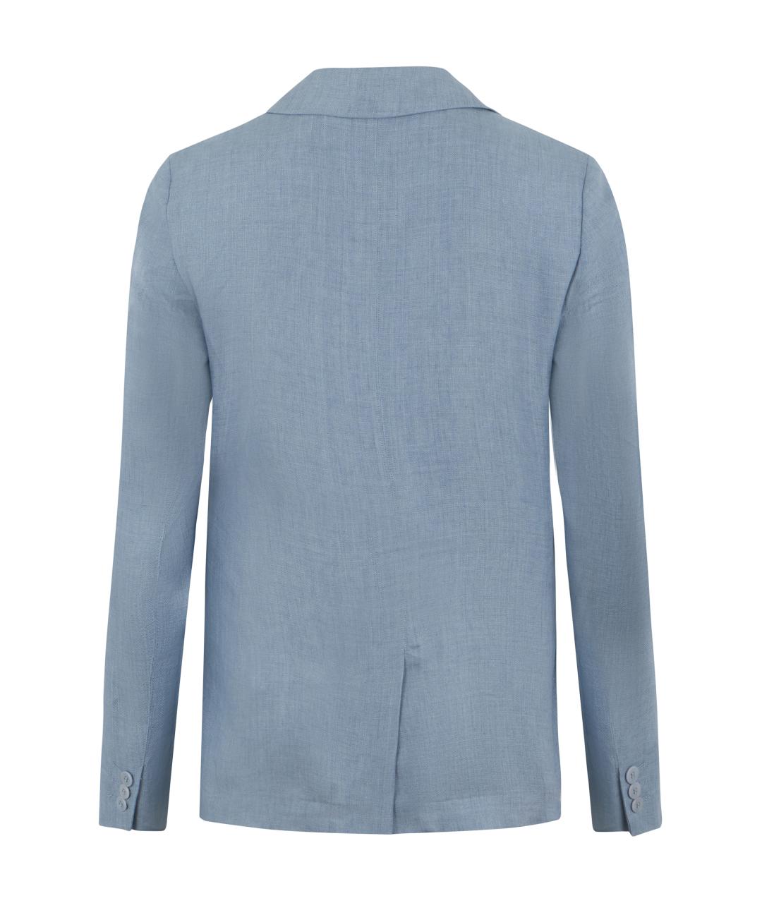 WEEKEND MAX MARA Голубой льняной жакет/пиджак, фото 2