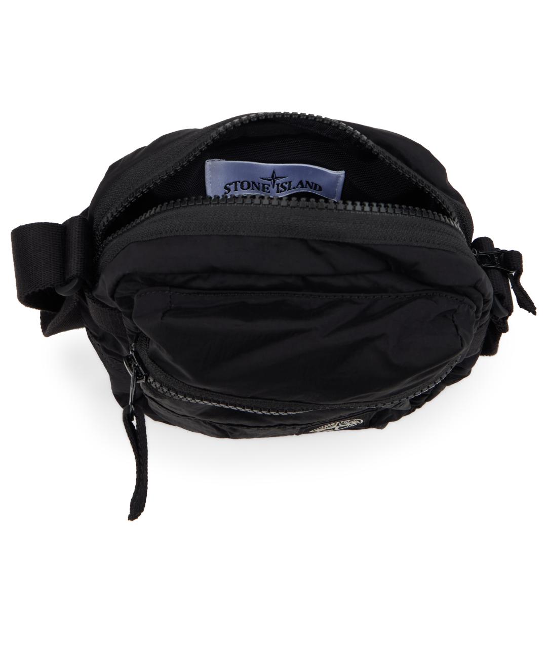 STONE ISLAND Черная синтетическая сумка на плечо, фото 5
