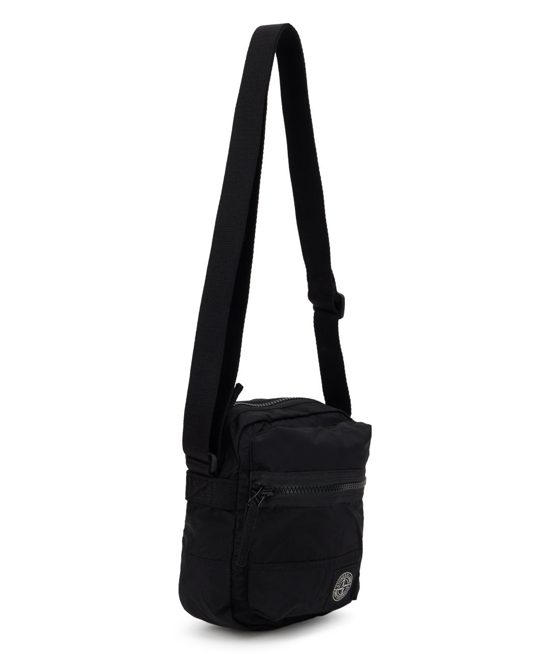 STONE ISLAND Черная синтетическая сумка на плечо, фото 3