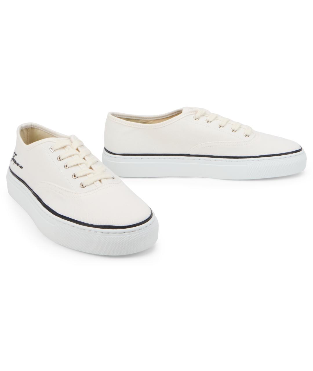 JACQUEMUS Белые текстильные низкие кроссовки / кеды, фото 3