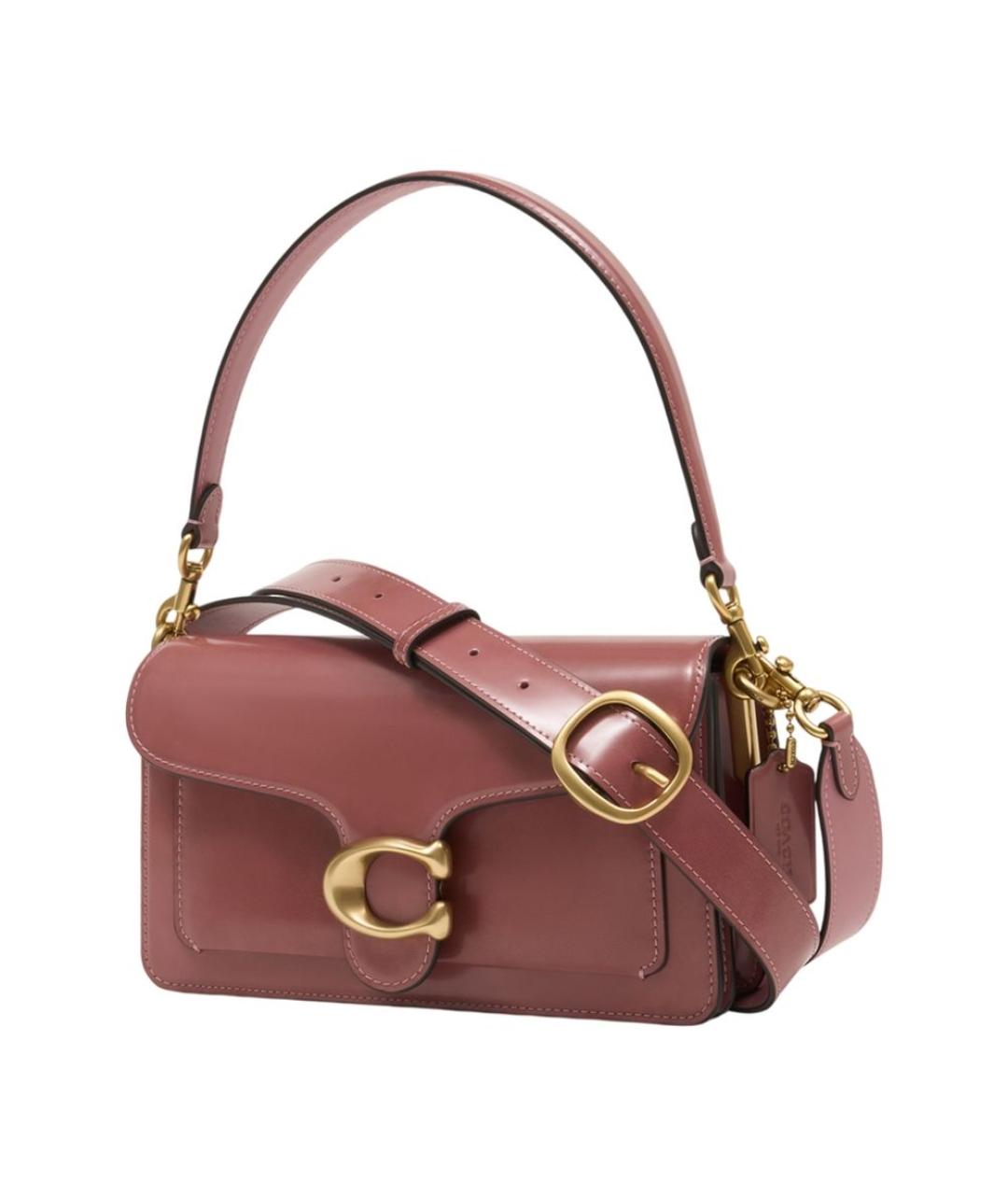 COACH Розовая кожаная сумка через плечо, фото 2