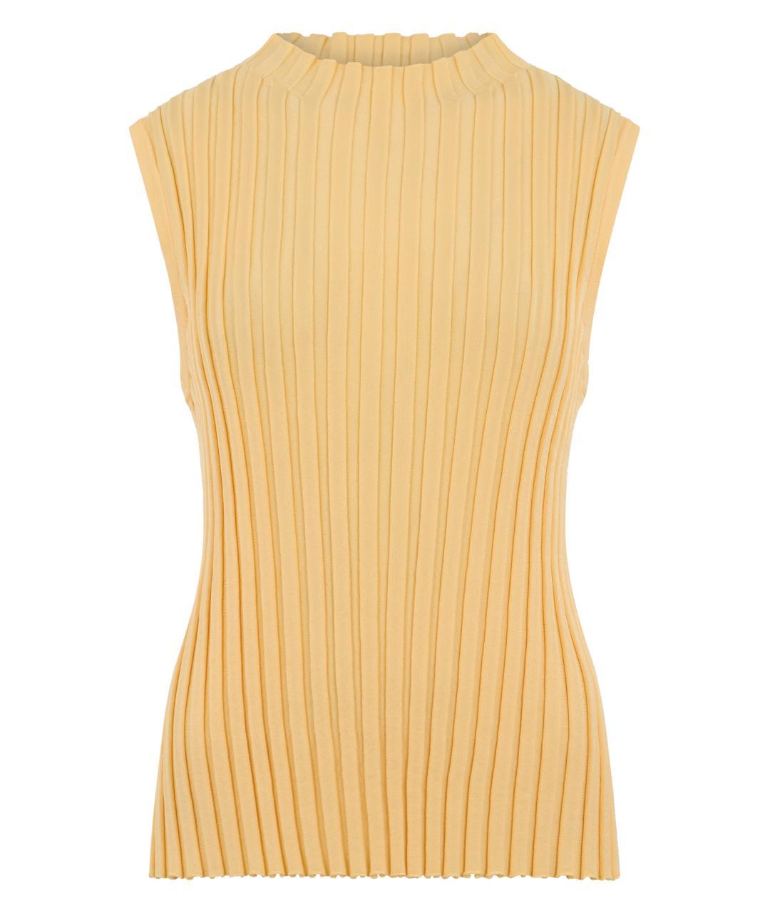 WEEKEND MAX MARA Желтая полиамидовая футболка, фото 3