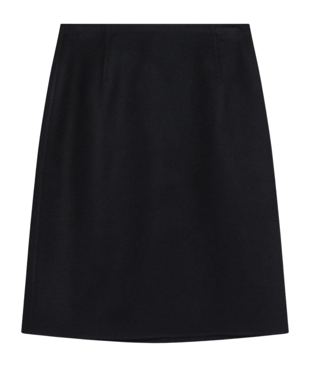 LORO PIANA Темно-синяя кашемировая юбка миди, фото 1