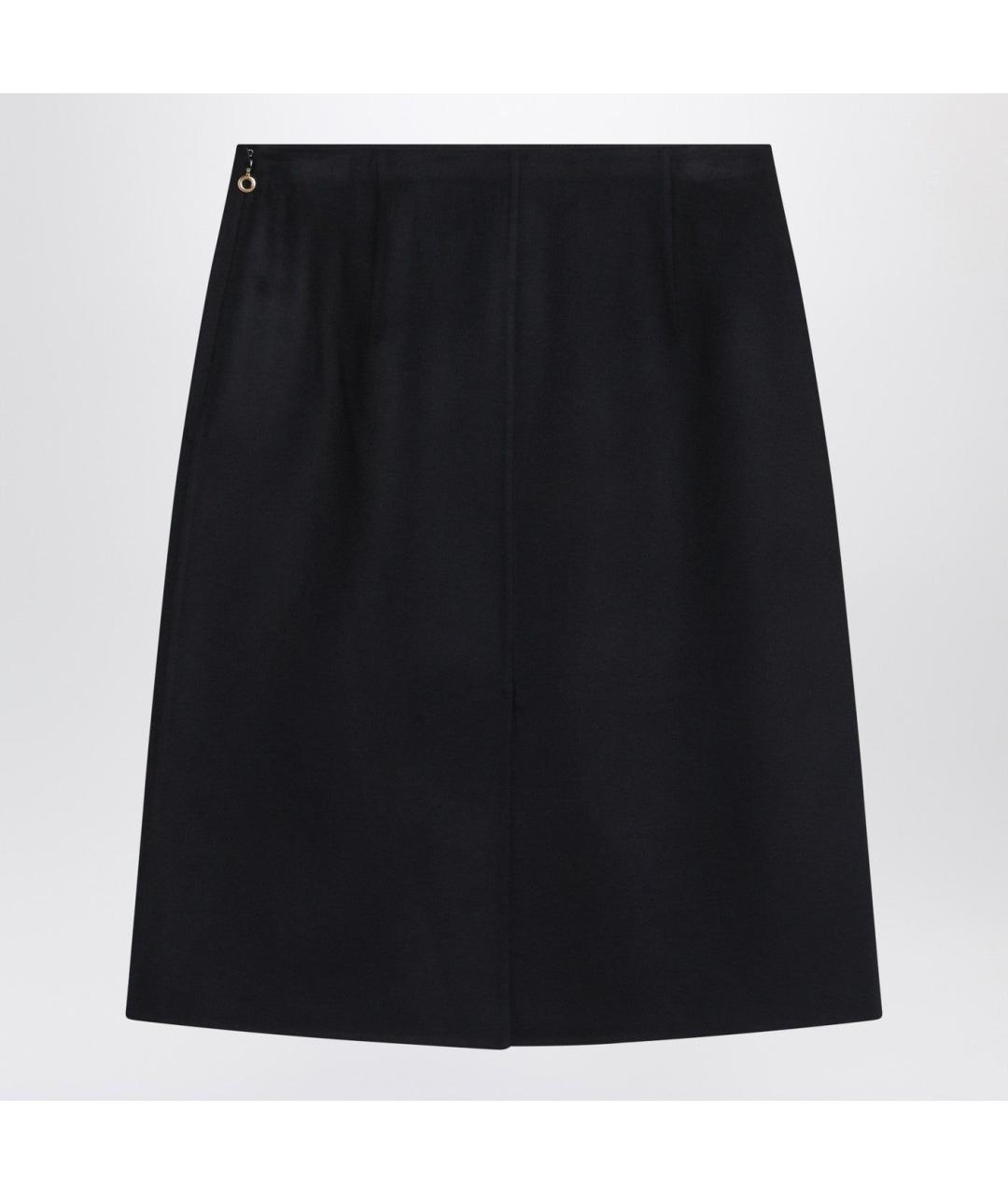 LORO PIANA Темно-синяя кашемировая юбка миди, фото 2