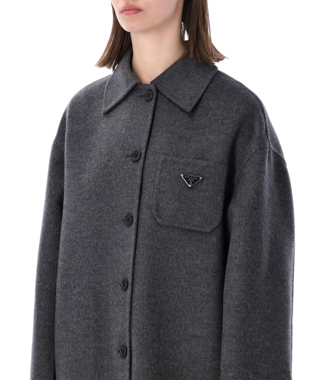 PRADA Серая шерстяная куртка, фото 3