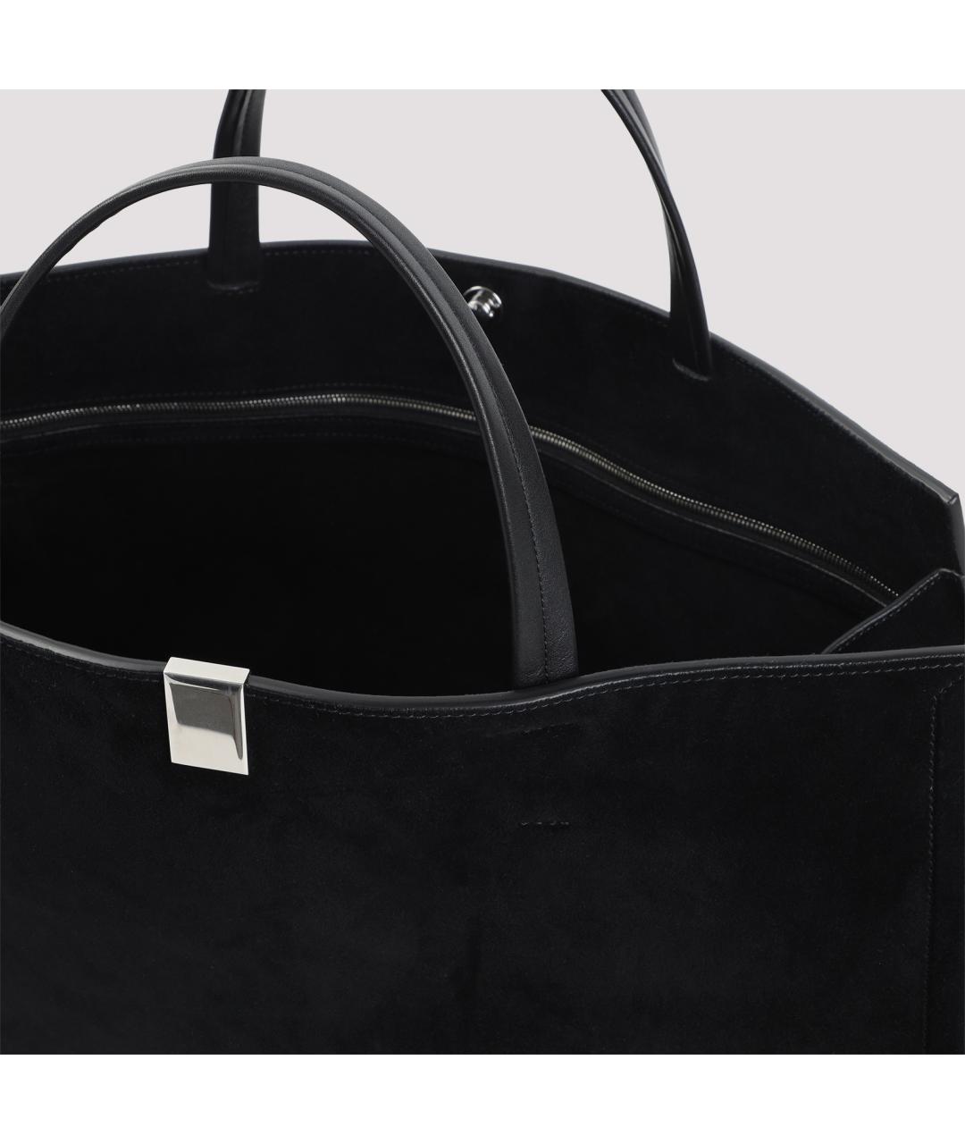 PHOEBE PHILO Черная замшевая сумка тоут, фото 4