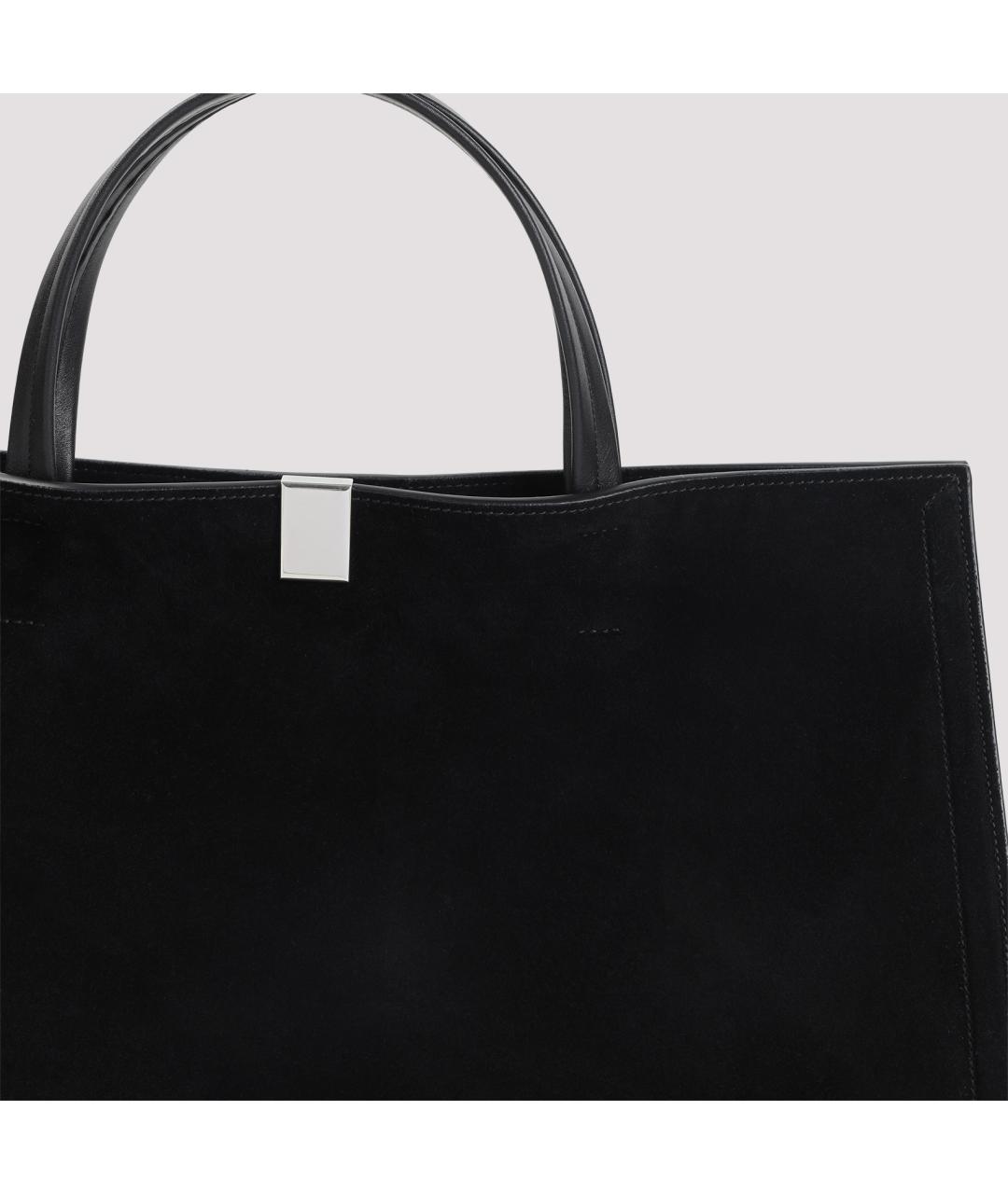 PHOEBE PHILO Черная замшевая сумка тоут, фото 5