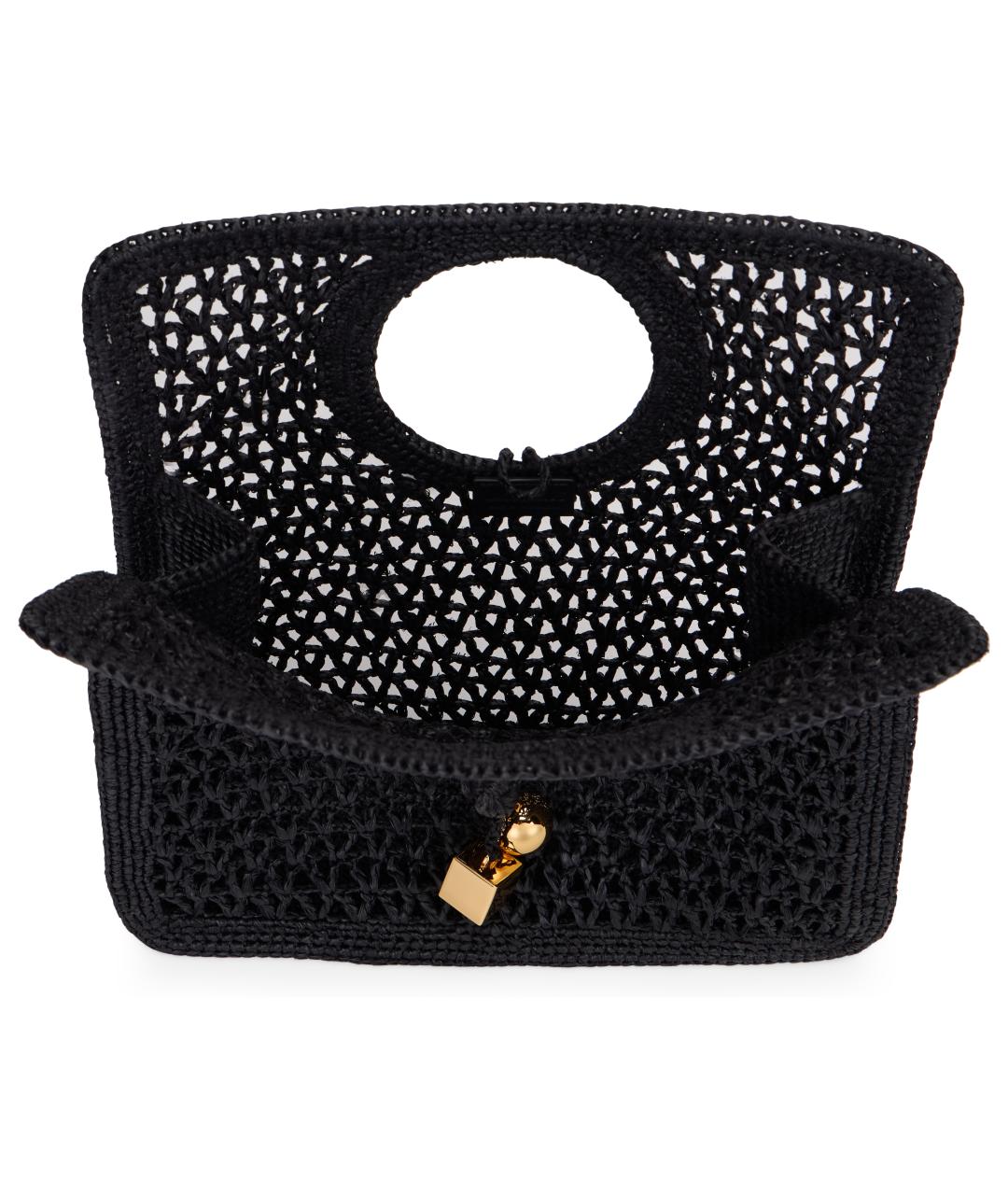 JACQUEMUS Черная пелетеная сумка с короткими ручками, фото 5