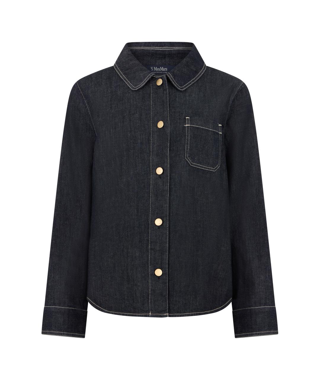 'S MAX MARA Черная хлопковая рубашка, фото 1